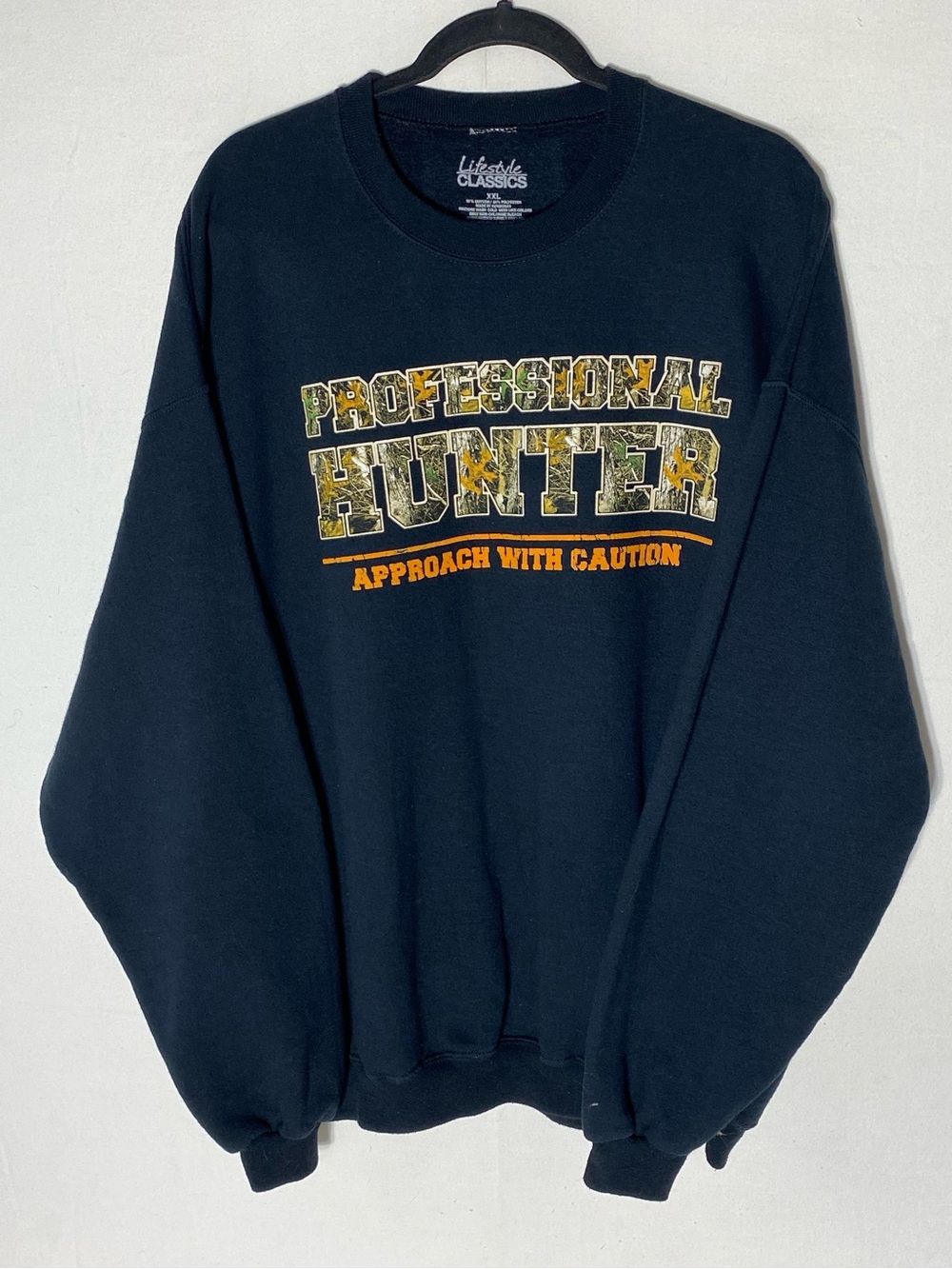 Lifestyle Classics Professional Hunter Camo Graphic Crewneck Sweater XXL